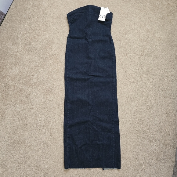 Zara * FITTED  DENIM DRESS BLUE - Picture 15 of 16